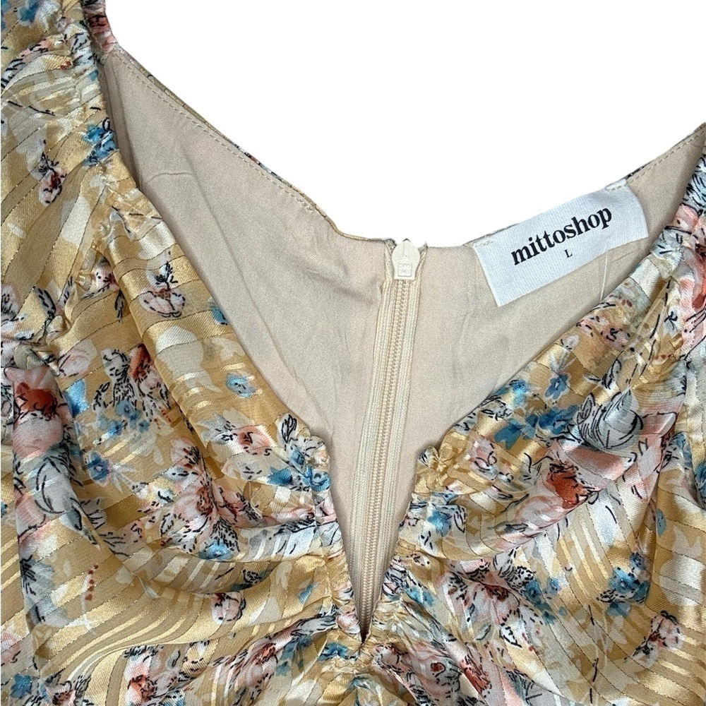 Mittoshop Floral V neck shiny Large Blouse - Picture 3 of 4